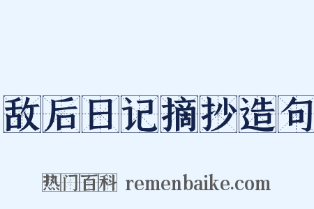 敌后日记摘抄造句是什么意思的图片